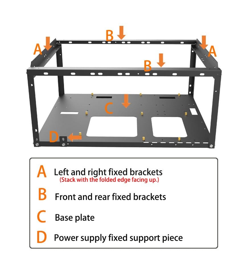 DIY Open Air PC Frame Desktop Chassis Stackable Rack Stand