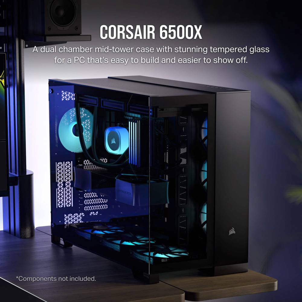 CORSAIR 6500X ATX Mid-Tower Dual Chamber PC Case - Black