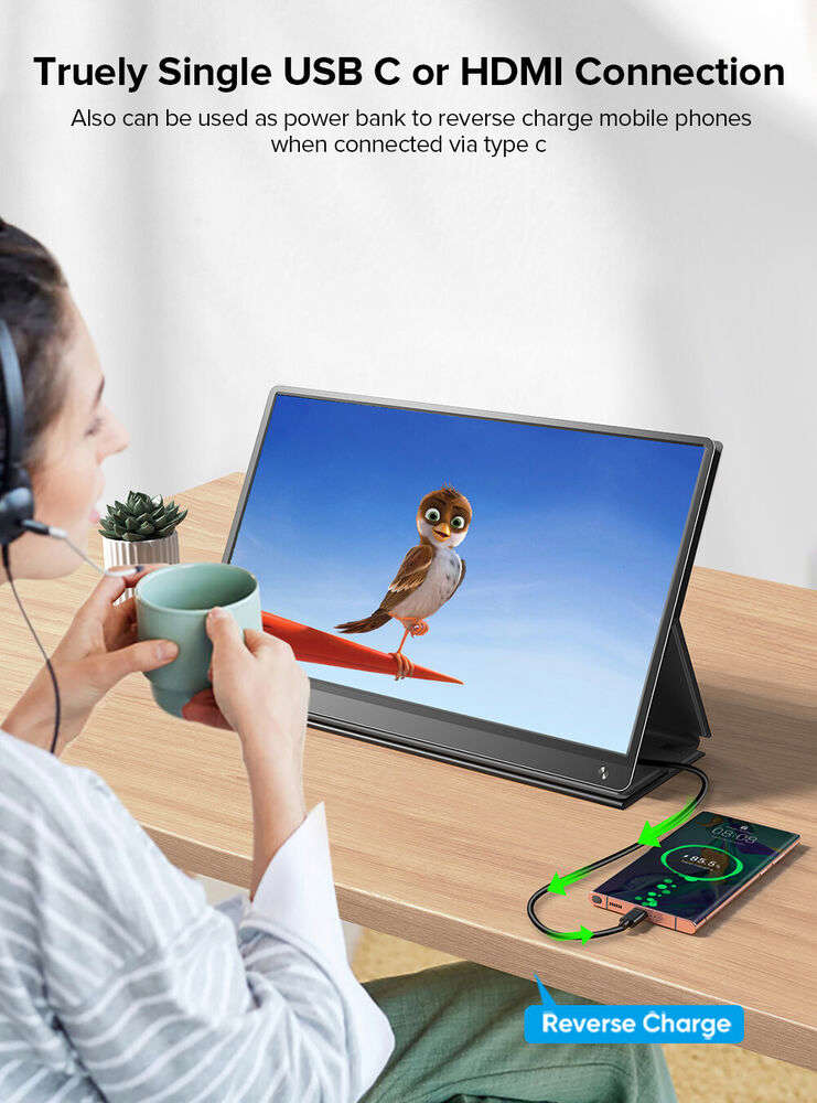 UPERFECT 15.6" 120Hz 1080P Portable Touchscreen Monitor with Built-in Battery