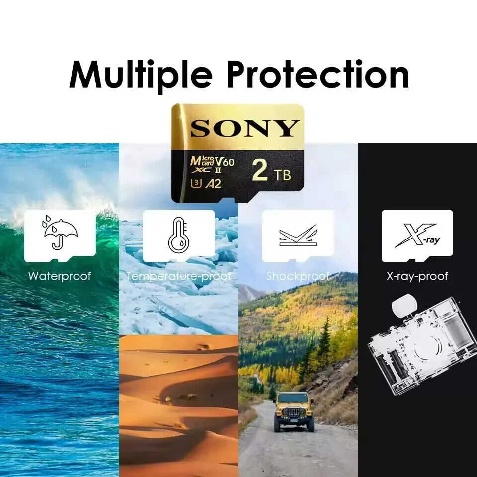SONY 2TB Memory TF Card U3 V30 4K Full HD Micro TF Mini SD Card