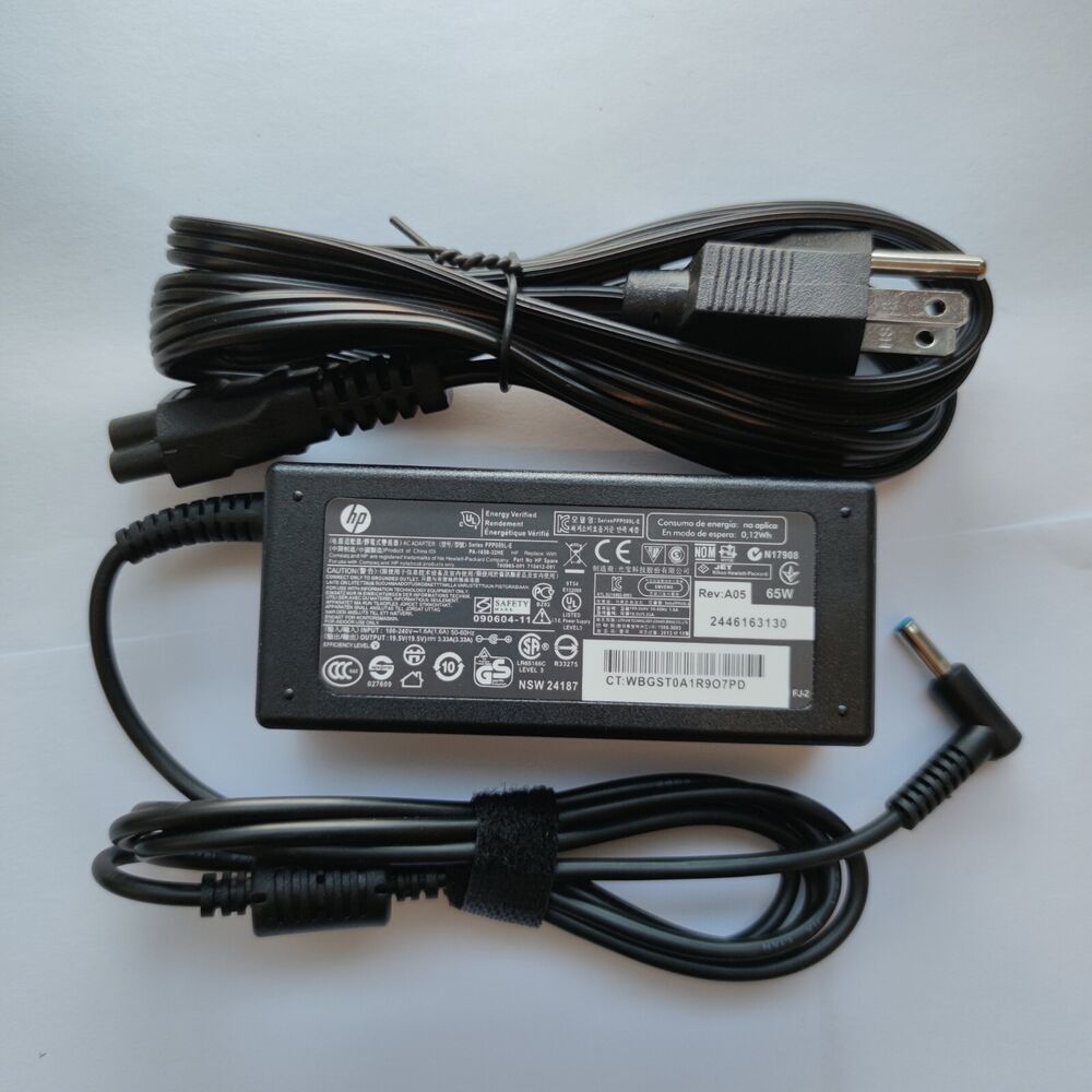 Genuine OEM HP 65W Blue Tip Adapter Charger for Pavilion 710412-001