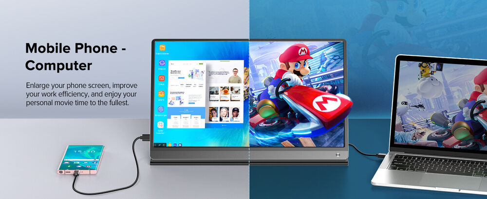 UPERFECT 15.6" 120Hz 1080P Portable Touchscreen Monitor with Built-in Battery