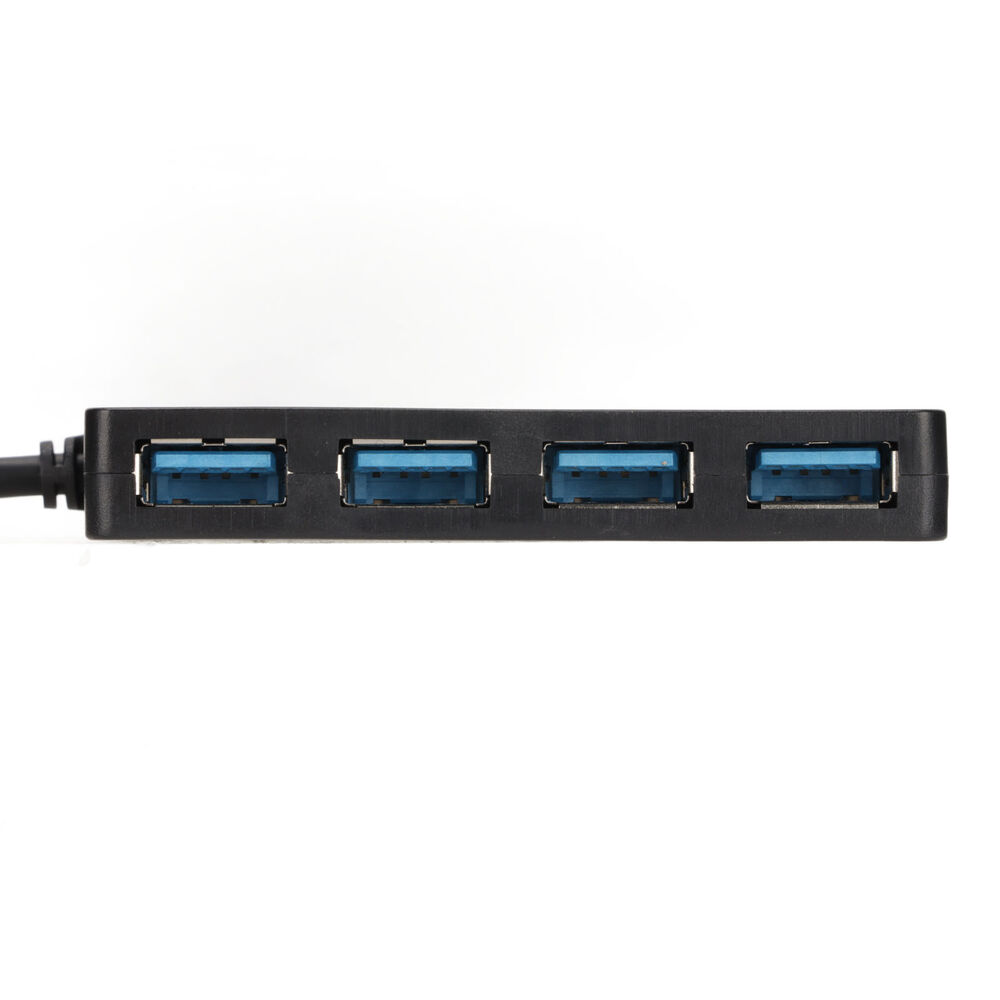 Portable 4-Port USB 3.0 Hub for High-Speed Data Transfer