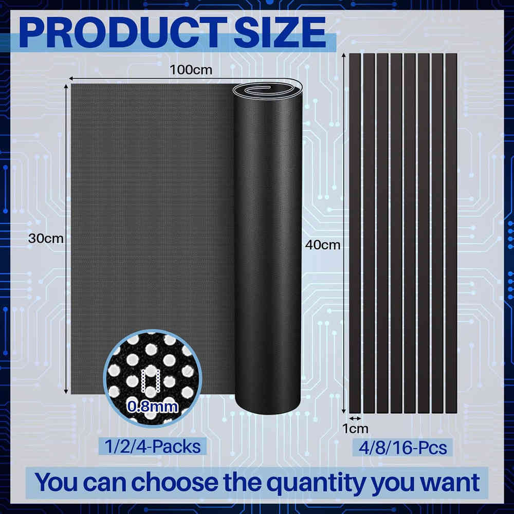 2 Pcs 1000 X 300 Mm DIY PC Case Dust Filter PVC Mesh for PC Fan