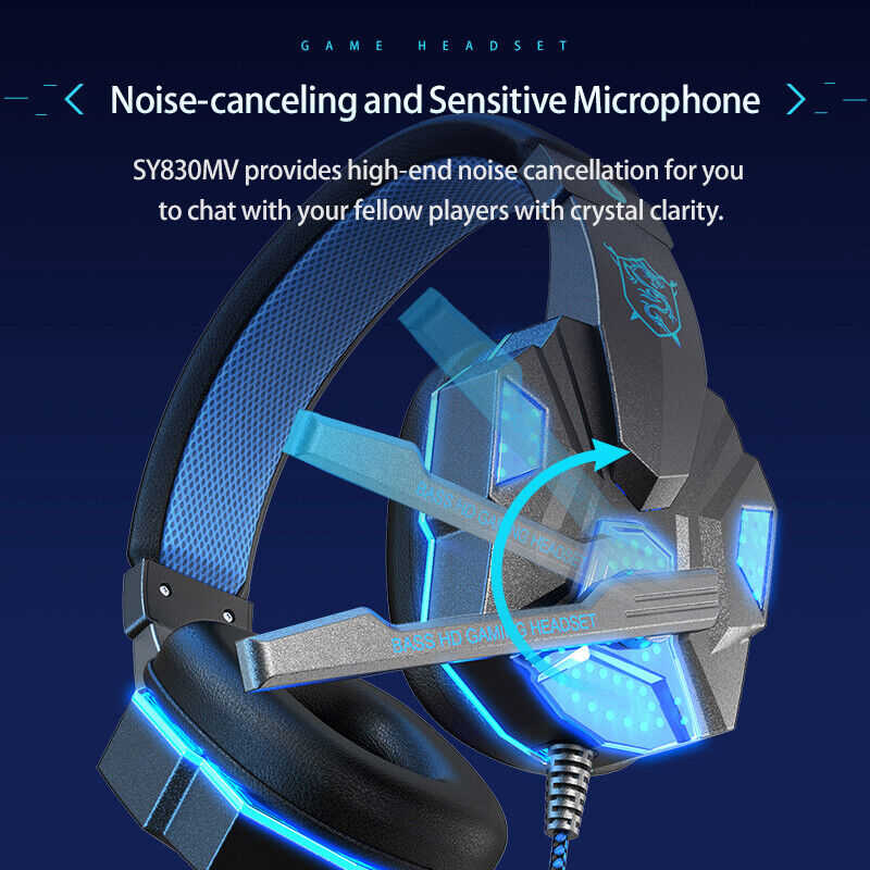 3.5mm Gaming Headset with Mic for PS5, PS4, PC, Xbox One - Stereo Bass Surround Sound