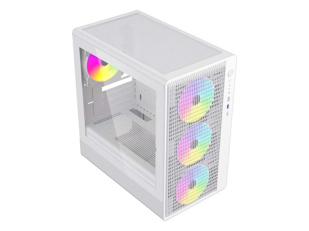 DIYPC ARGB-R1-W White USB3.0/Type C Micro ATX Gaming Computer Case
