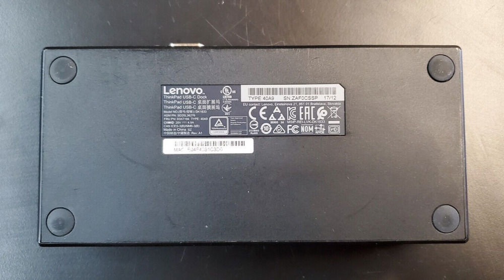 Lenovo ThinkPad USB-C Dock Type 40A9 with 90W Power Adapter