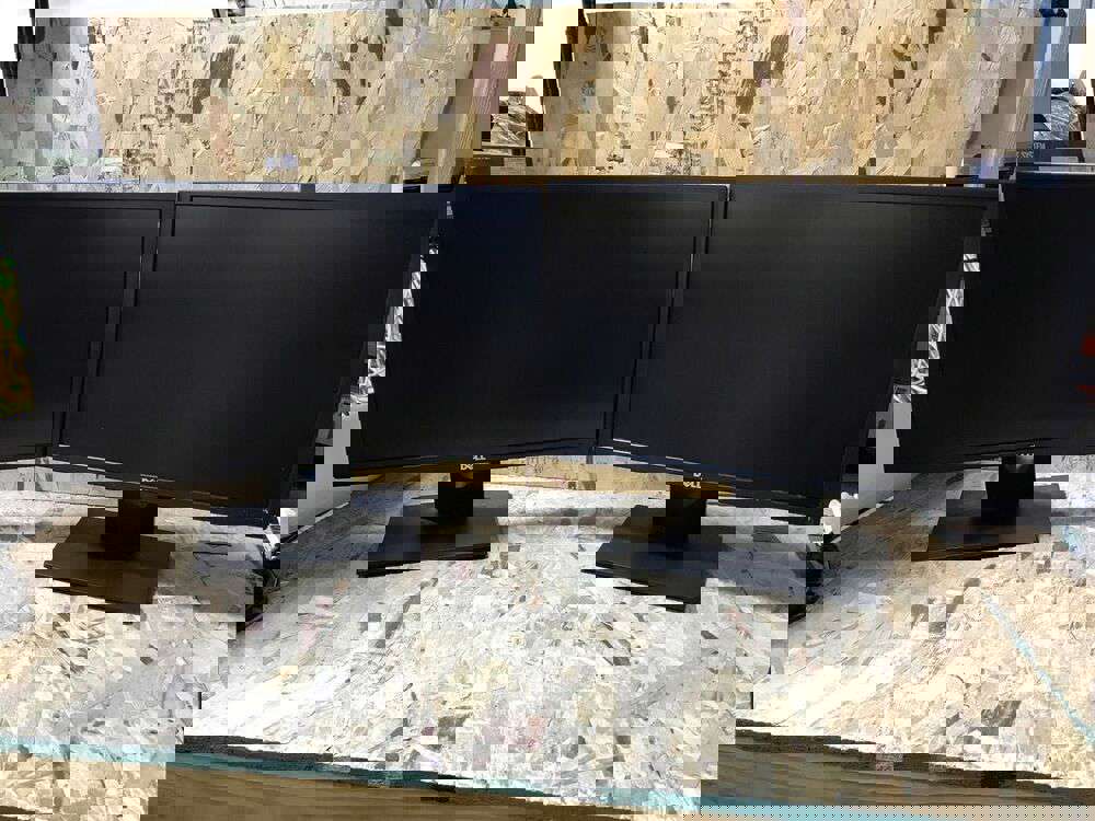 Dual Dell HP LCD Widescreen Monitor FHD 1080p with Stand and Cable for 19-23 Inch Screens