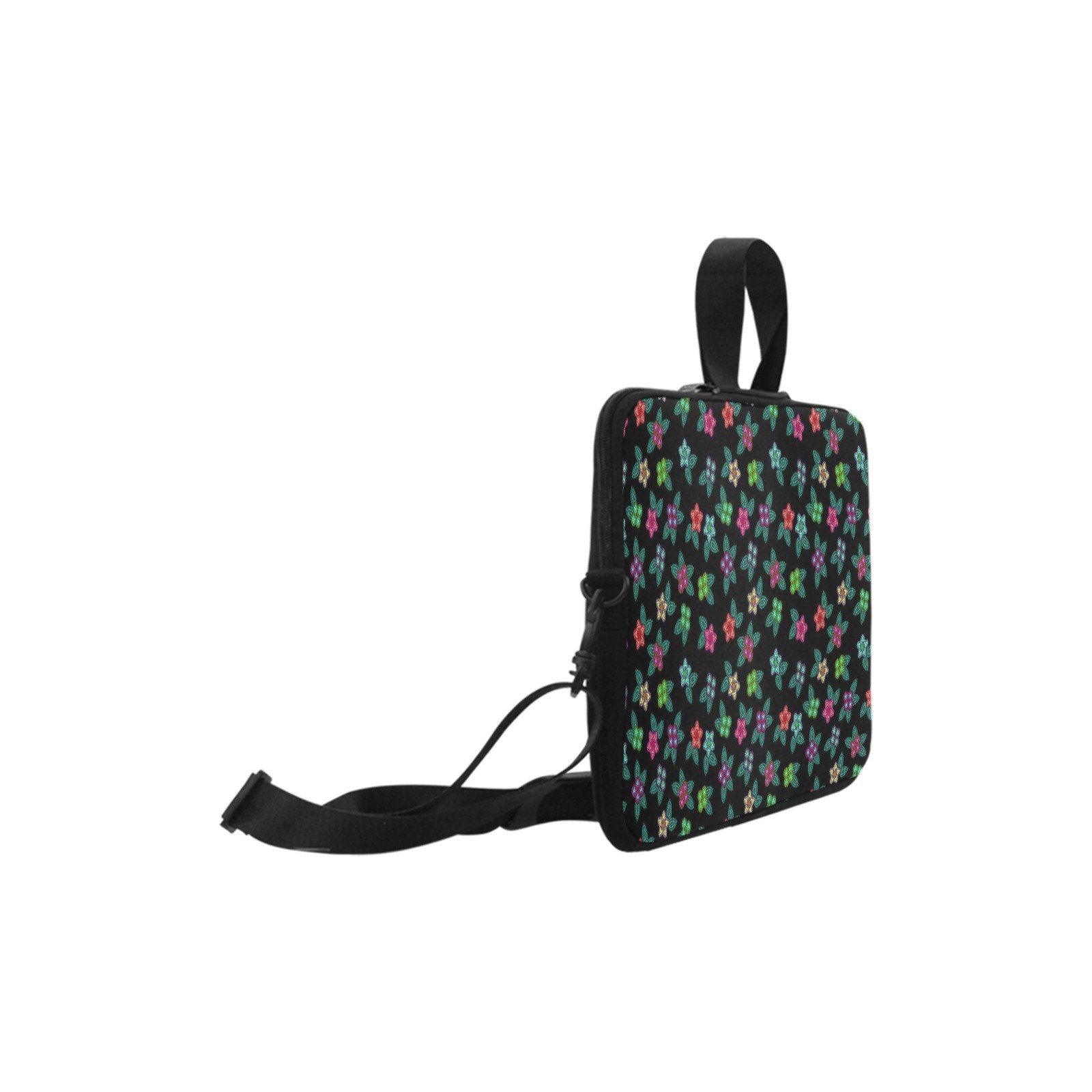 Berry Flowers Black Laptop Handbags