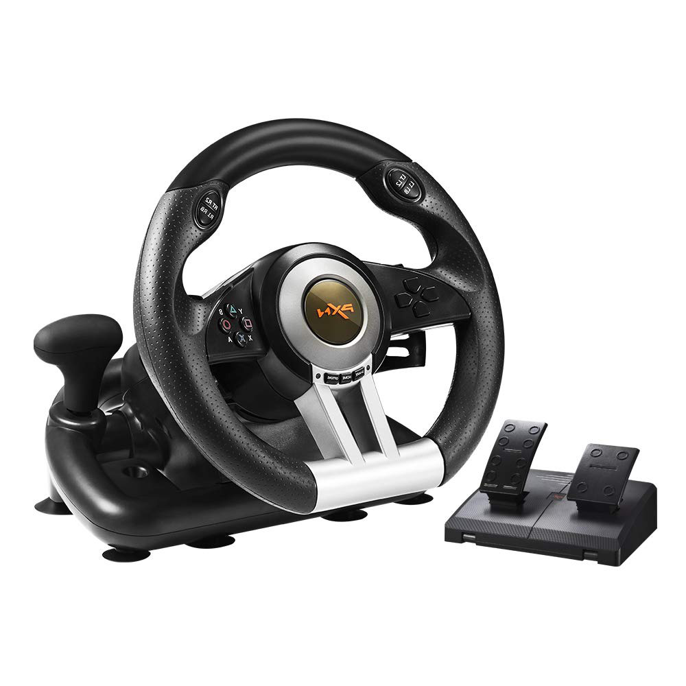 REAL DRIVING Steering Wheel and Pedal Set for Xbox One, PS3, PS4, and Nintendo Switch Racing