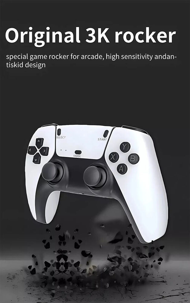 4K 64G HDMI TV Video Game Stick M15 Gaming Console with Gamepad and 2 Wireless Controllers