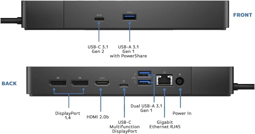 NEW Dell WD19S Dock USB Type-C Docking Station with 130W Power Adapter