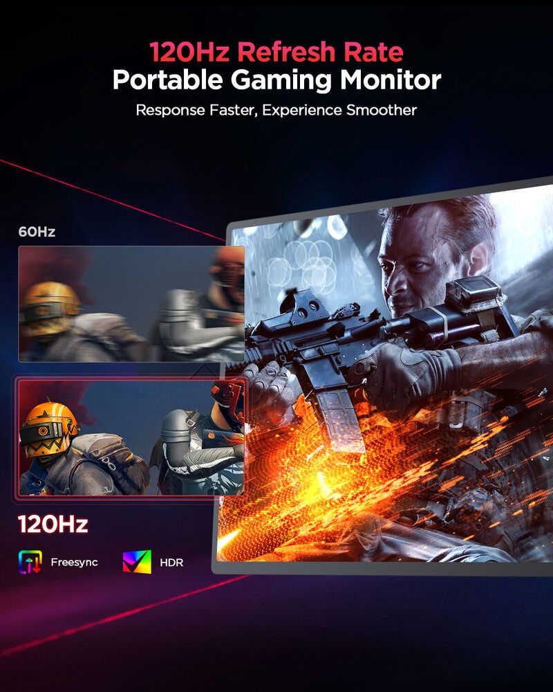 UPERFECT 2K 144Hz Portable Gaming Monitor 16.0 Inch with 2560*1600 Resolution