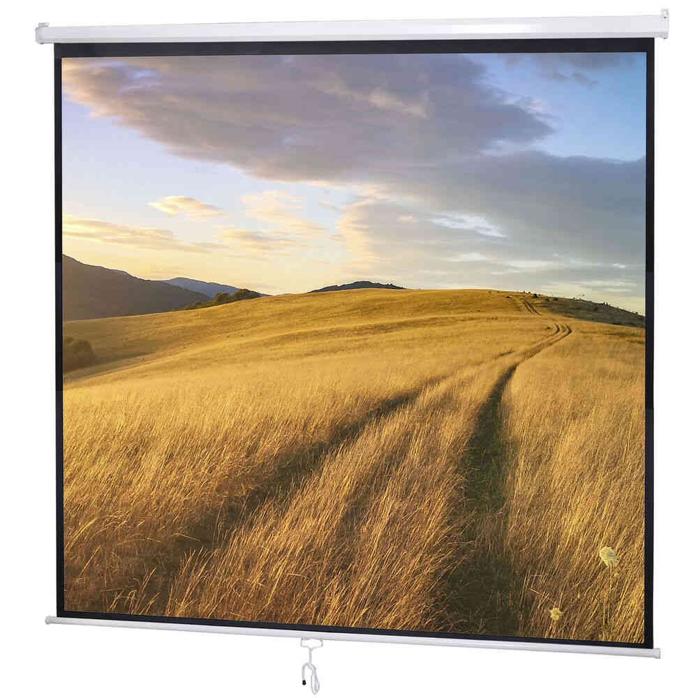 120 Inch Projector Screen - Manual Pull Down HD Screen in 1:1 Format