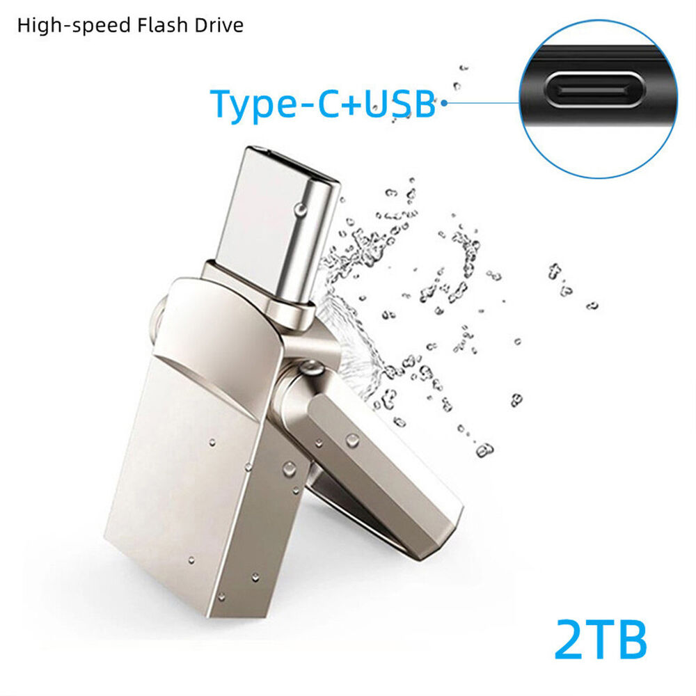 1TB/2TB USB 3.0 Flash Drive with Type-C and USB-A for PC and Laptop