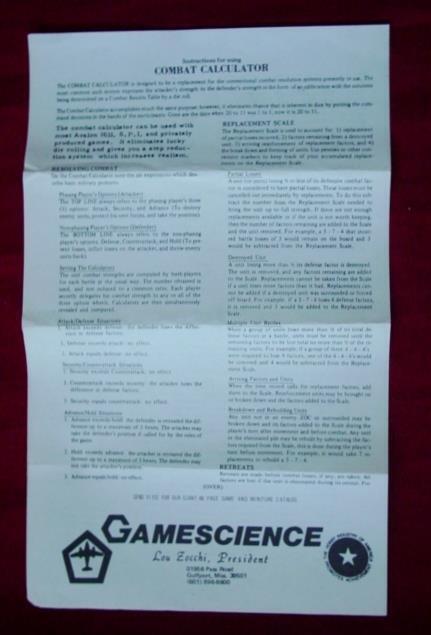 1974 Game Science Lou Zocchi Combat Calculator by Cleaver & Aker (Complete Set)