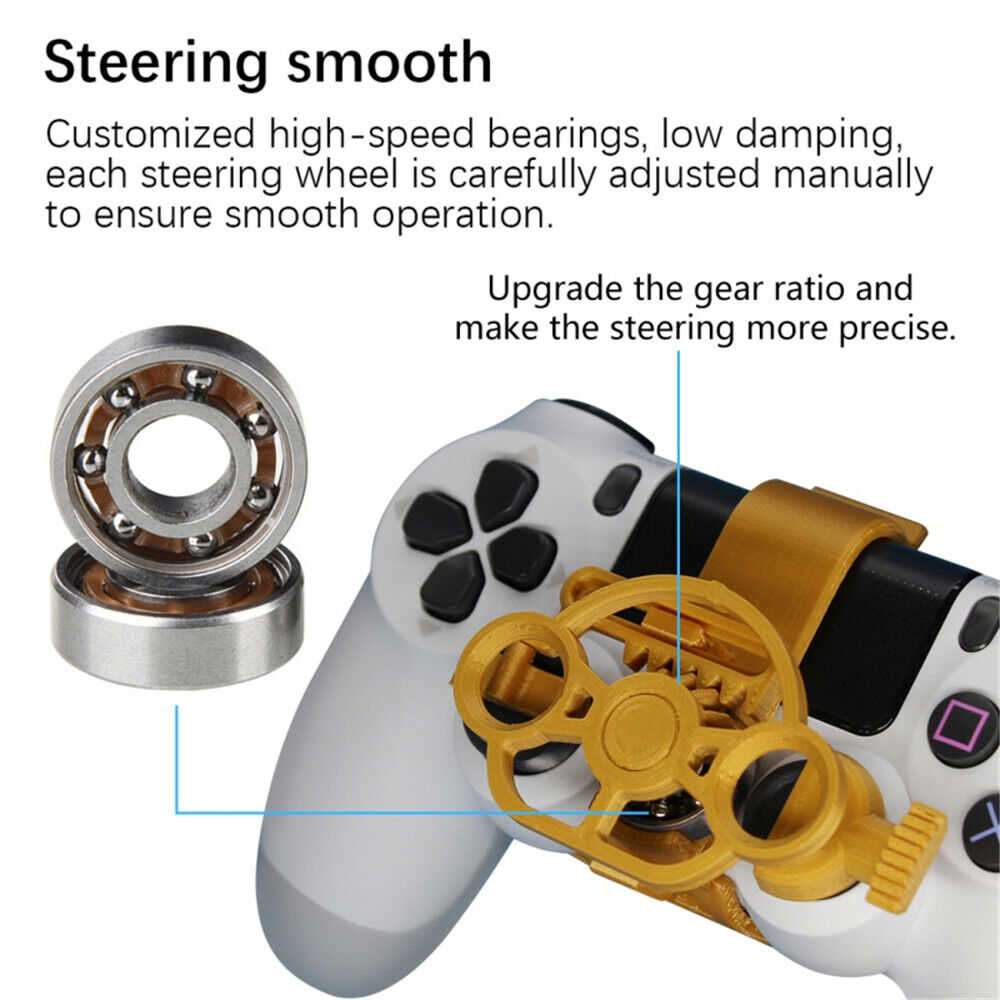 3D Printed Mini Steering Wheel Auxiliary Controller for PS4 Joystick Simulator