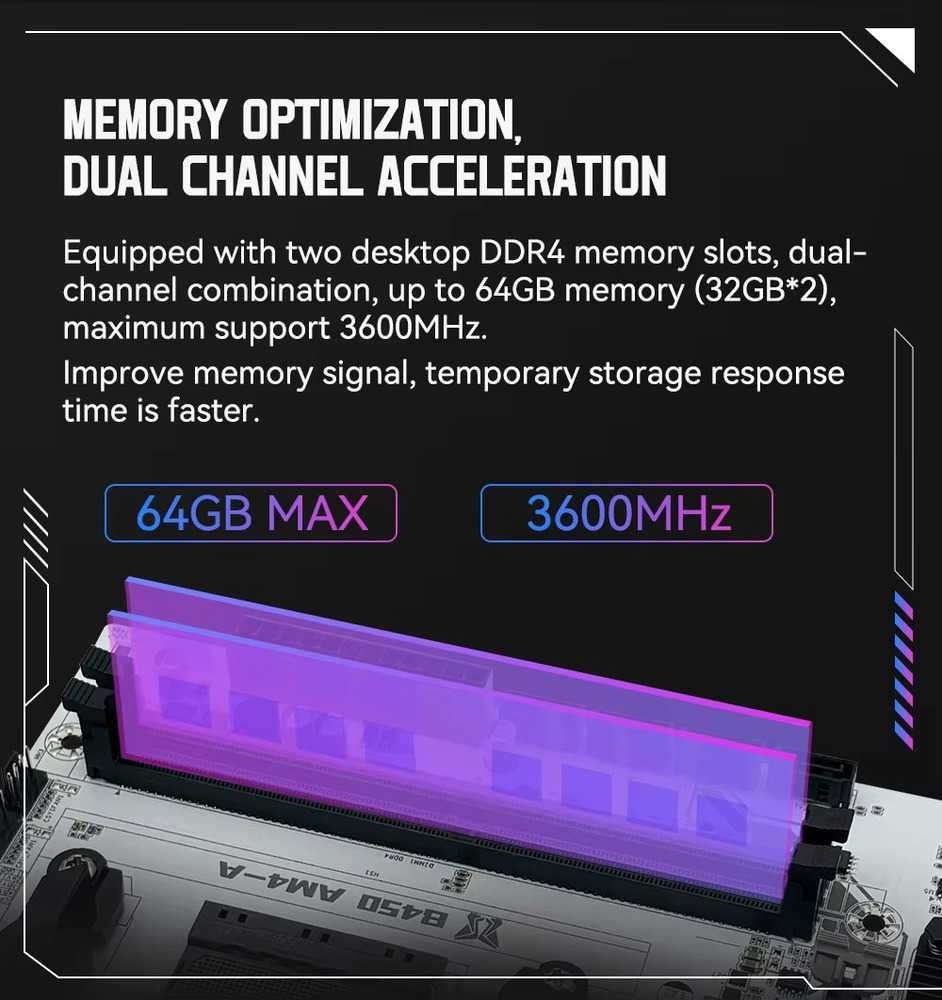 MACHINIST B450 AM4 Mainboard with Dual-channel DDR4 Memory Support