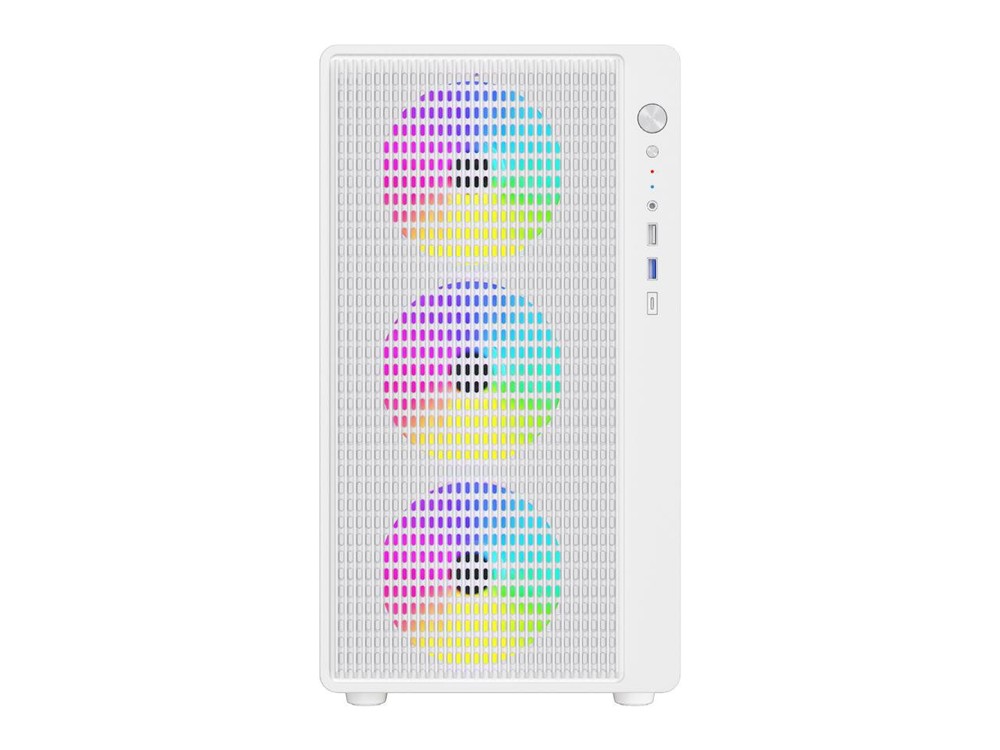 DIYPC ARGB-R1-W White USB3.0/Type C Micro ATX Gaming Computer Case
