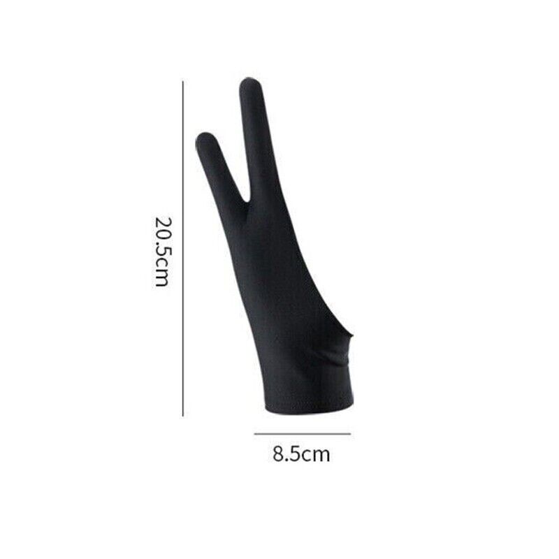 Two Finger Anti-fouling Glove for Drawing & Pen Graphic Tablet Pad - Black