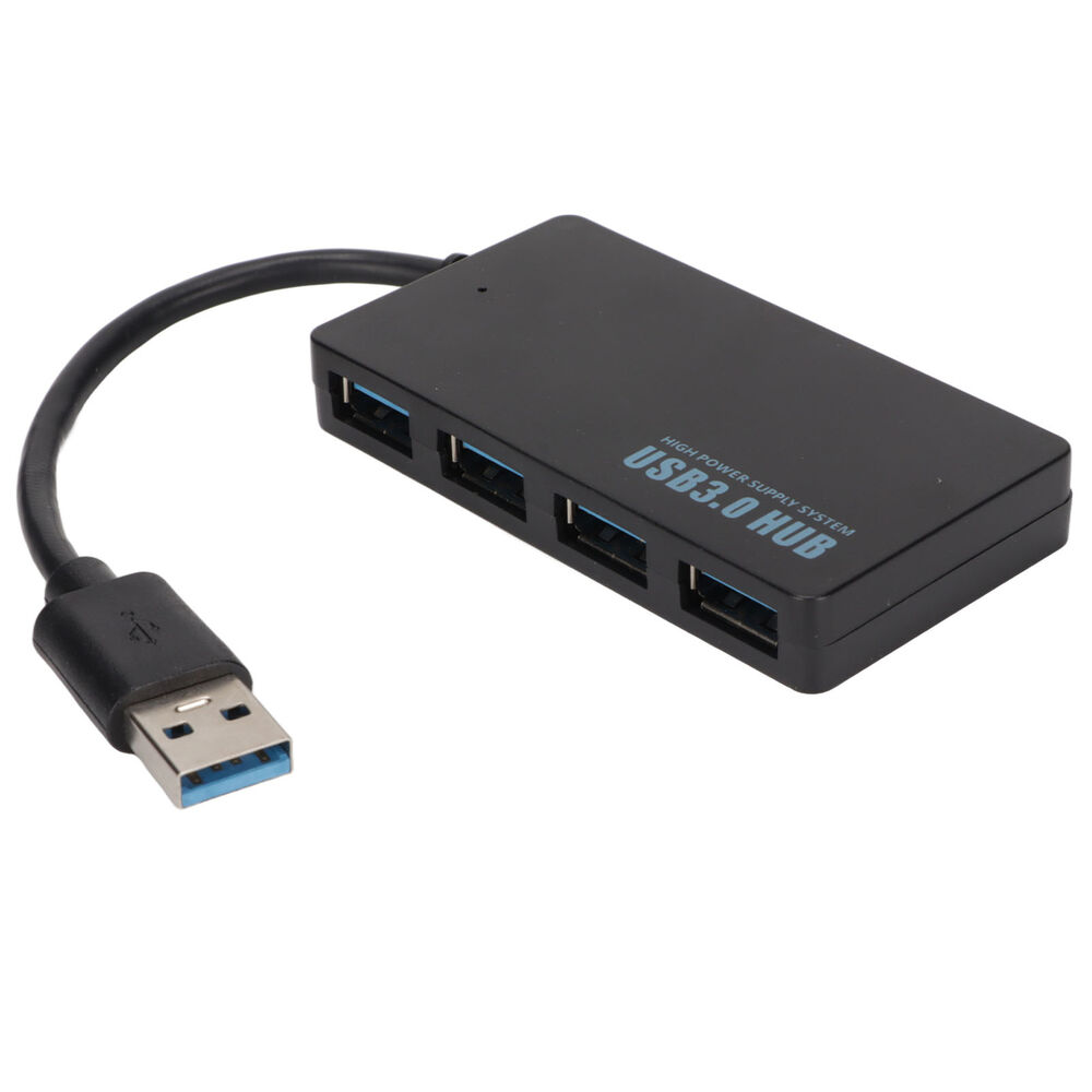Portable 4-Port USB 3.0 Hub for High-Speed Data Transfer