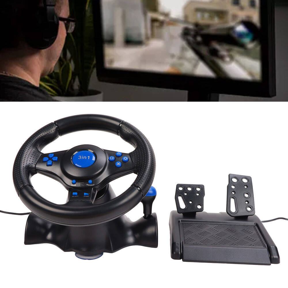 Gaming Steering Wheel Racing with Pedal Shifter Set for PS3, Switch, Android