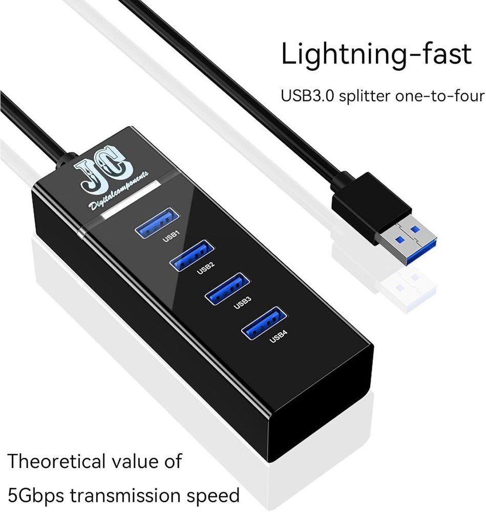 USB 2.0/3.0 Hub with Long Cable for Laptops