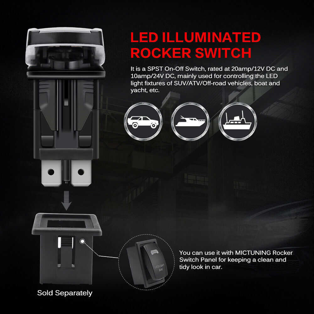 Universal Blue Fog Lights Laser Rocker Switch Kit