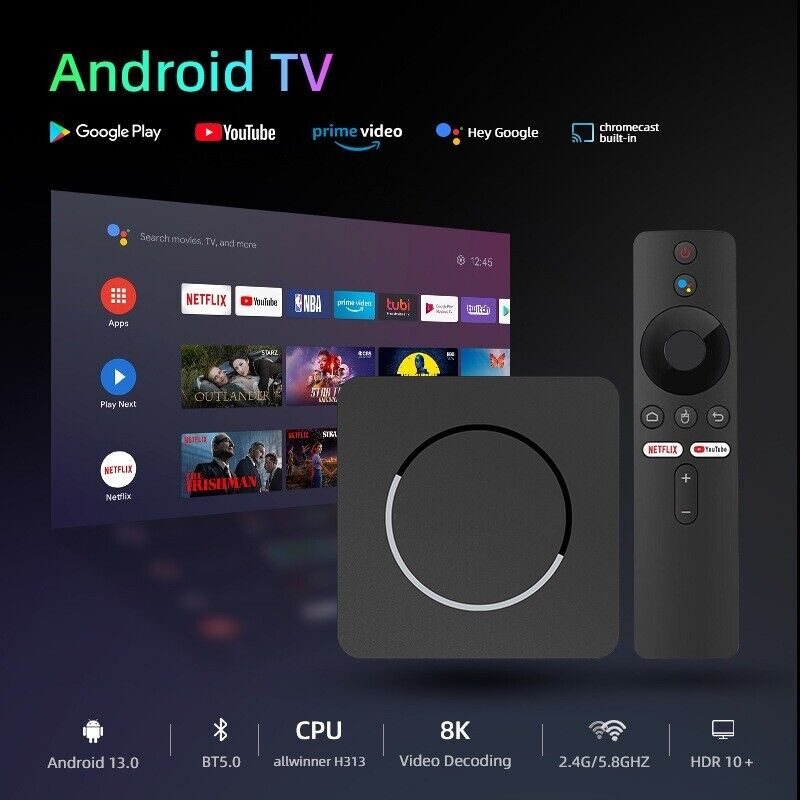 G96 ATV Android 13 Network Set-Top Box with Full H313, Dual WIFI, Bluetooth, and 8K TV Support