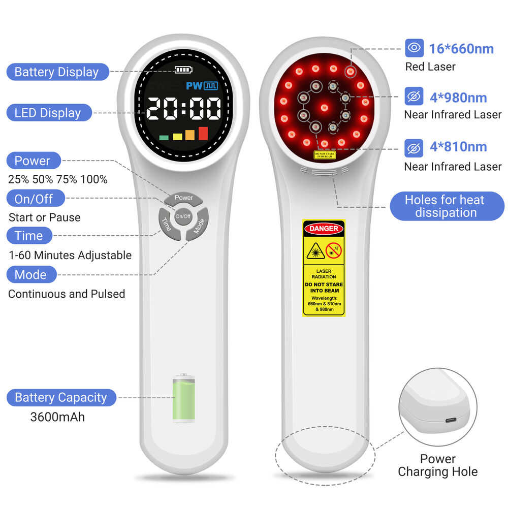 ZJZKTOP 1760mW Cold Laser Therapy Device for Peripheral Neuropathy
