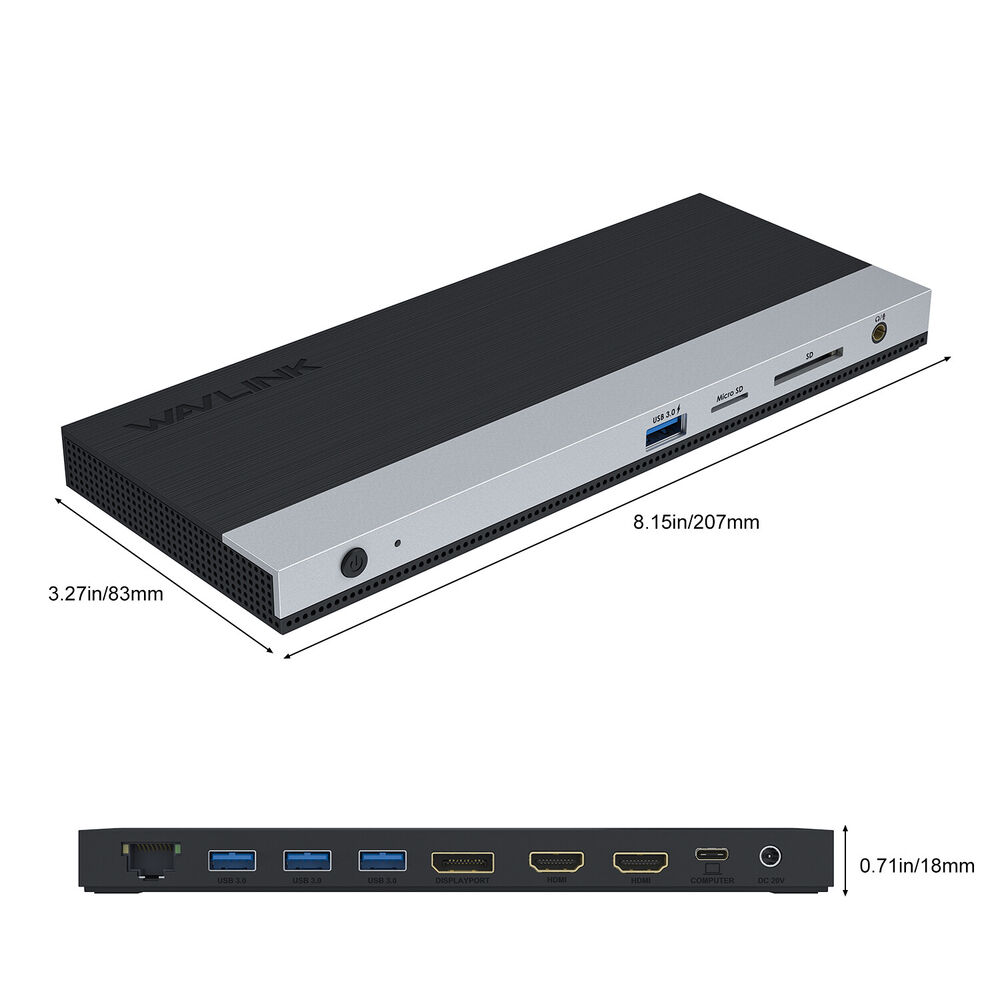 WAVLINK 13-in-1 USB C Hub Docking Station with Dual HDMI and Triple Display Support, 100W Charging