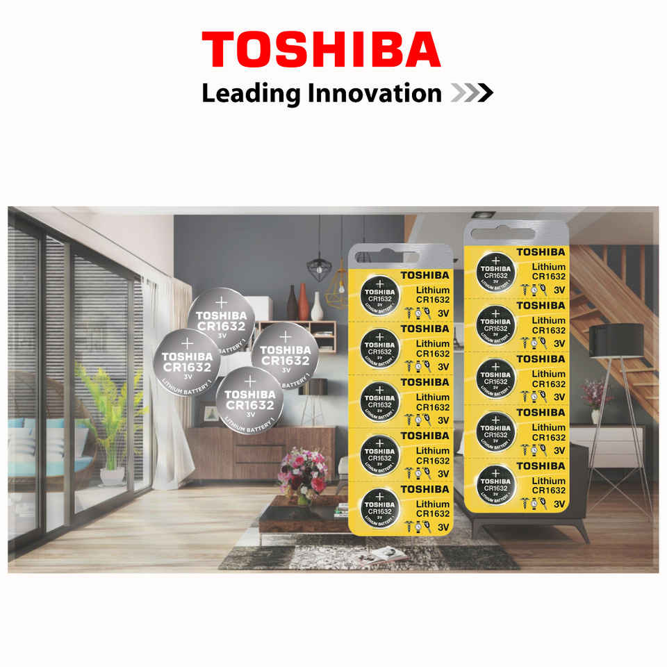 Original Toshiba CR1632 3V Lithium Coin Cell Battery - Bulk Purchase Options Available