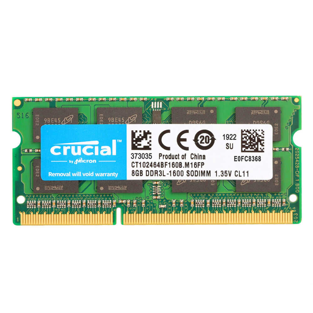 Crucial 16GB DDR3L-1600MHz 204pin SODIMM Laptop Memory