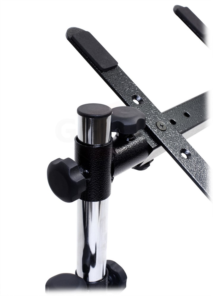 DJ Double Computer Laptop Stand - Dual Mount Holder for Studio Mixer Controller Gear