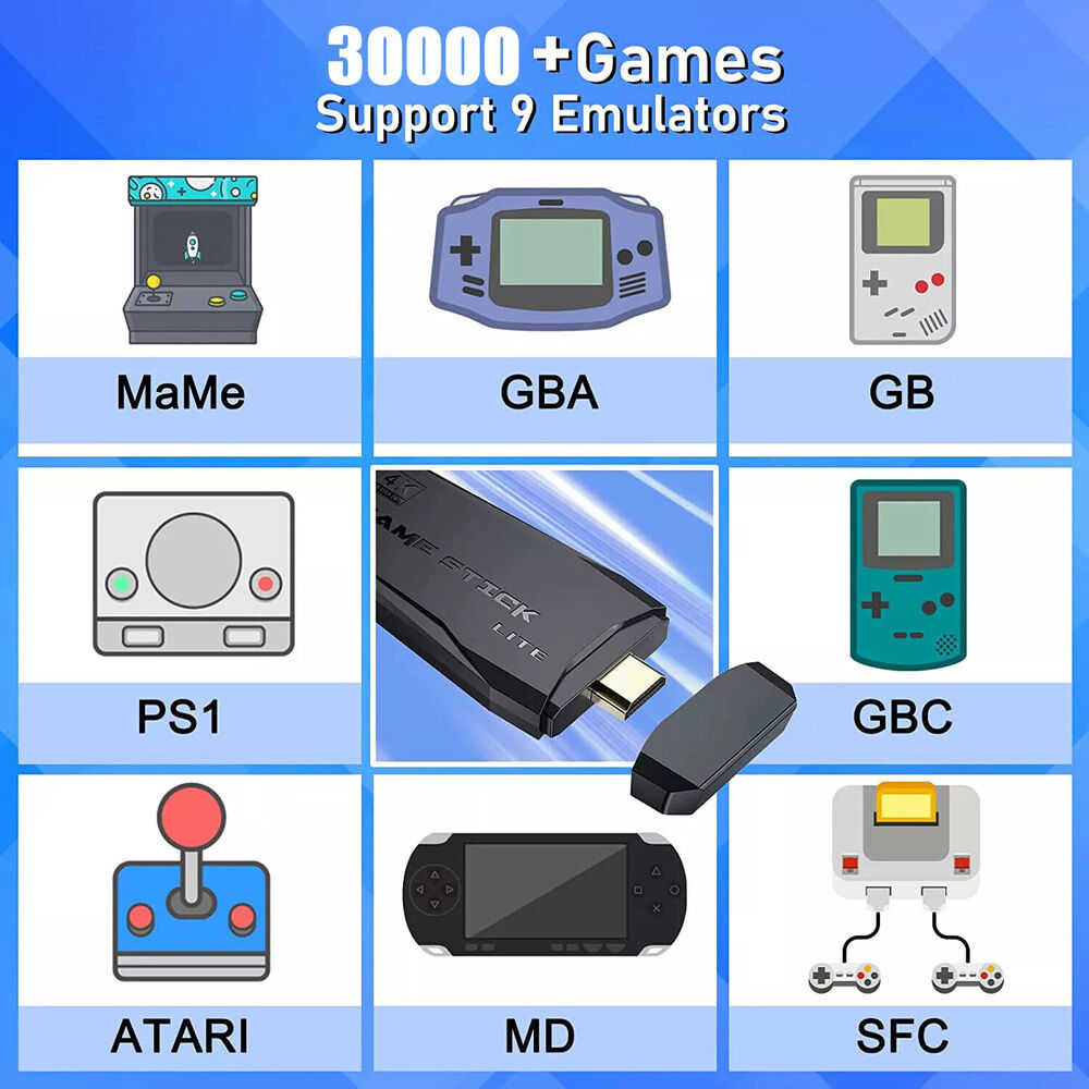 4K HDMI TV Game Stick with 64GB Storage and Wireless Gamepad