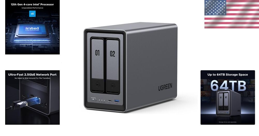 Ultra-Fast NASync 2-Bay Network Storage with 8TB Drives