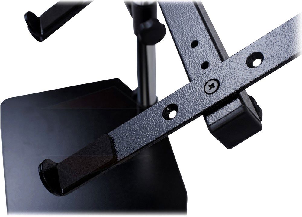 DJ Double Computer Laptop Stand - Dual Mount Holder for Studio Mixer Controller Gear