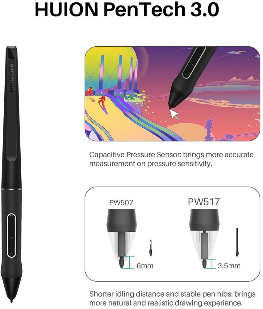 HUION KAMVAS 22 Graphic Tablet with Screen Drawing Monitor 21.5 PenTech 3.0