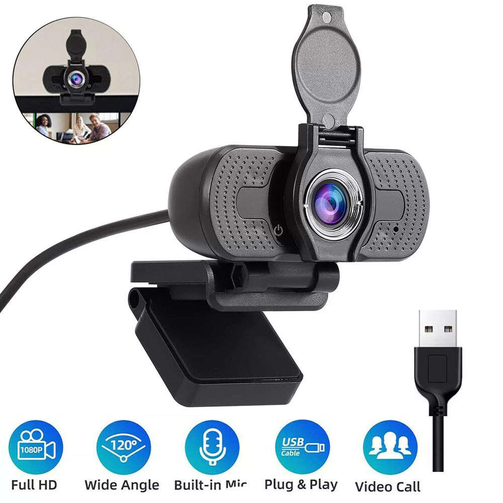 1080P Full HD USB 2.0/3.0 Webcam with Microphone for Laptop and PC