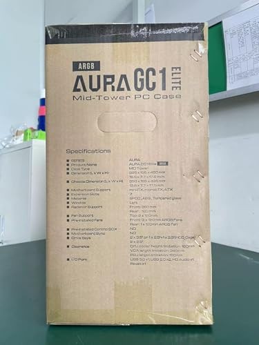 ATX Mid Tower Gaming Computer Case with Tempered Glass and ARGB Fans