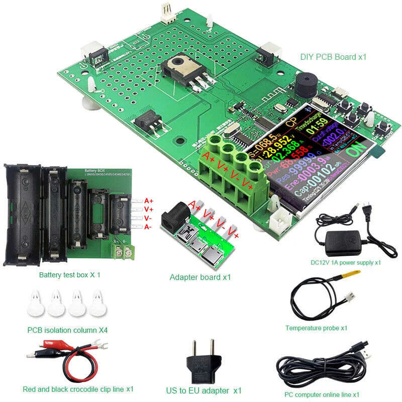DIY 1000W 4 Wire DC Electronic Load Lithium Battery Tester Capacity Monitor