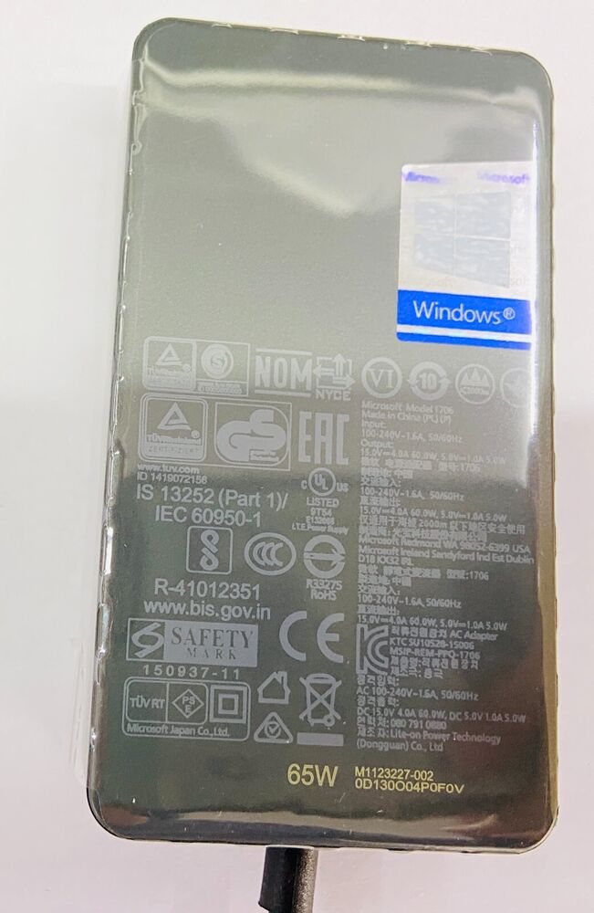 Genuine 65W Surface Charger Adapter for Pro 3/4/5/6/7/8/9, Compatible with 44W/36W