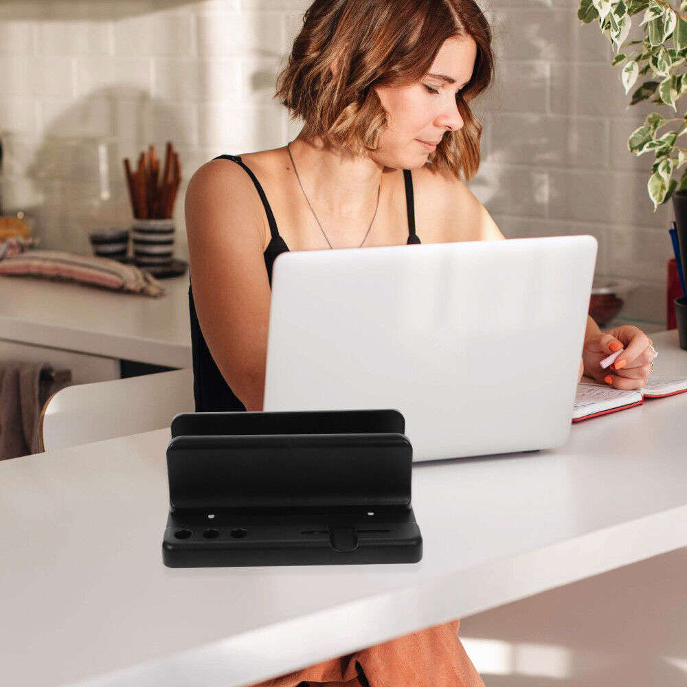 Vertical Laptop Stand Holder for Women's Workspace