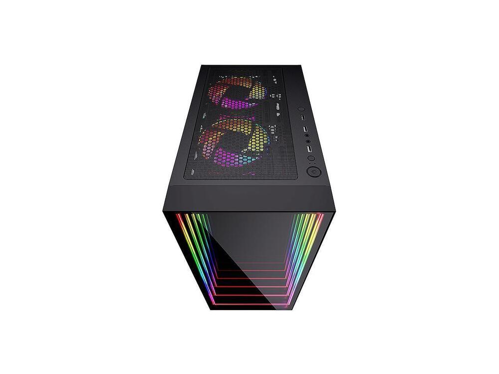 Bgears B-Optillusion Mid Tower ATX Glass Mirror LED Black Optical Illusion PC Gaming Case