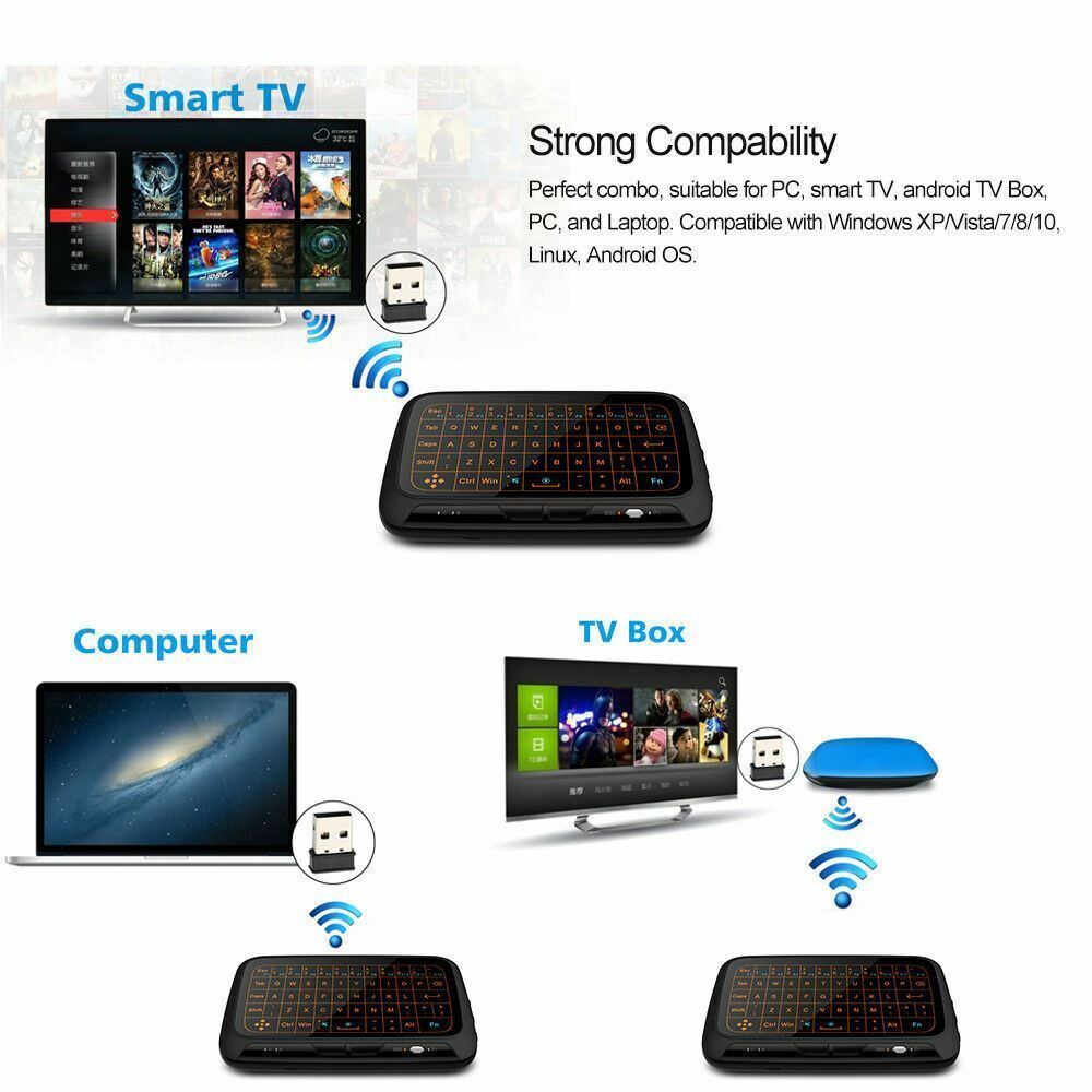 2.4G Backlight Keyboard Air Mouse Remote for Android Smart TV Box