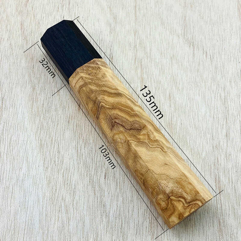 Japanese DIY Chef Knife with Octagonal Olive Wooden Handle