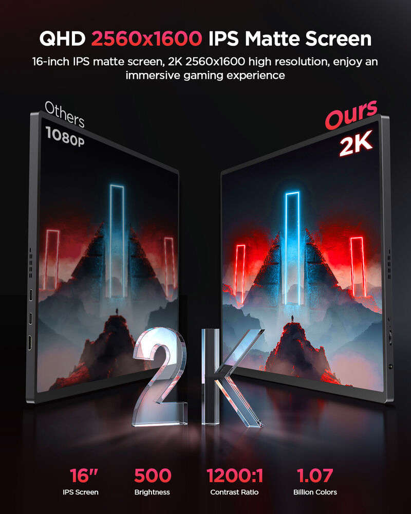 UPERFECT 2K 144Hz Portable Gaming Monitor 16.0 Inch with 2560*1600 Resolution