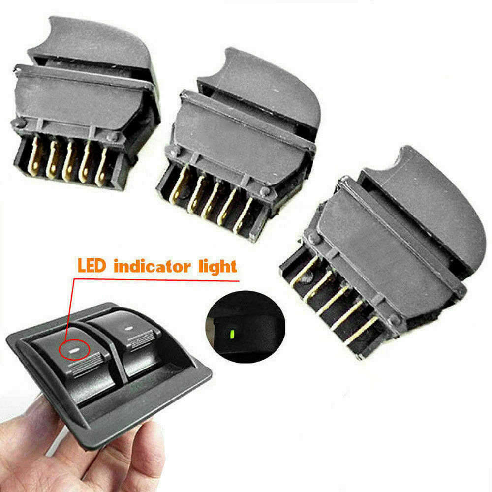 12 Volt Universal Power Window Switch Kit with Wiring Harness and Holder
