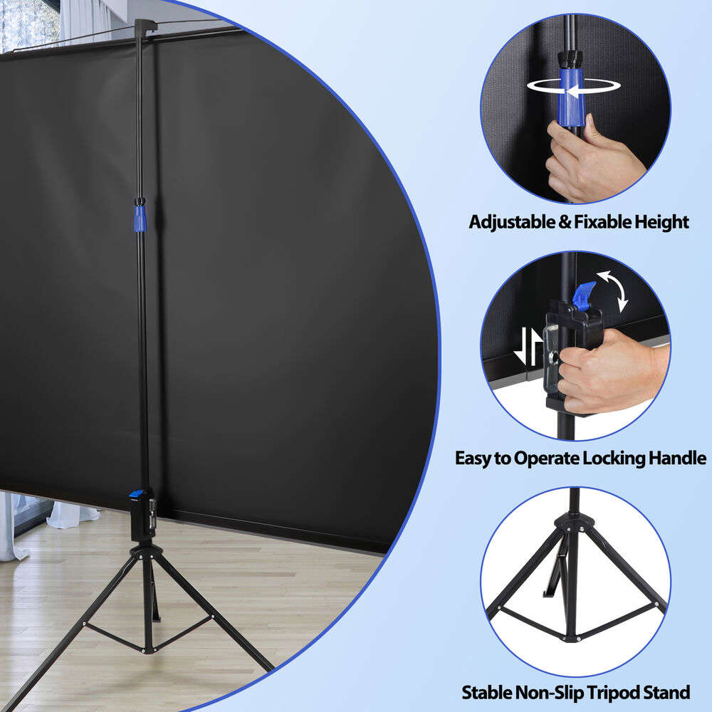 16:9 HD 4K 84 Inch Movie Projection Screen with Stand for Home Theater