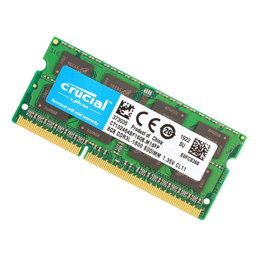Crucial 16GB DDR3L-1600MHz 204pin SODIMM Laptop Memory